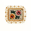 Petite Micro Mosaic Floral Brooch by Italian Mosaic - Vintage Meet Modern Vintage Jewelry - Chicago, Illinois - #oldhollywoodglamour #vintagemeetmodern #designervintage #jewelrybox #antiquejewelry #vintagejewelry
