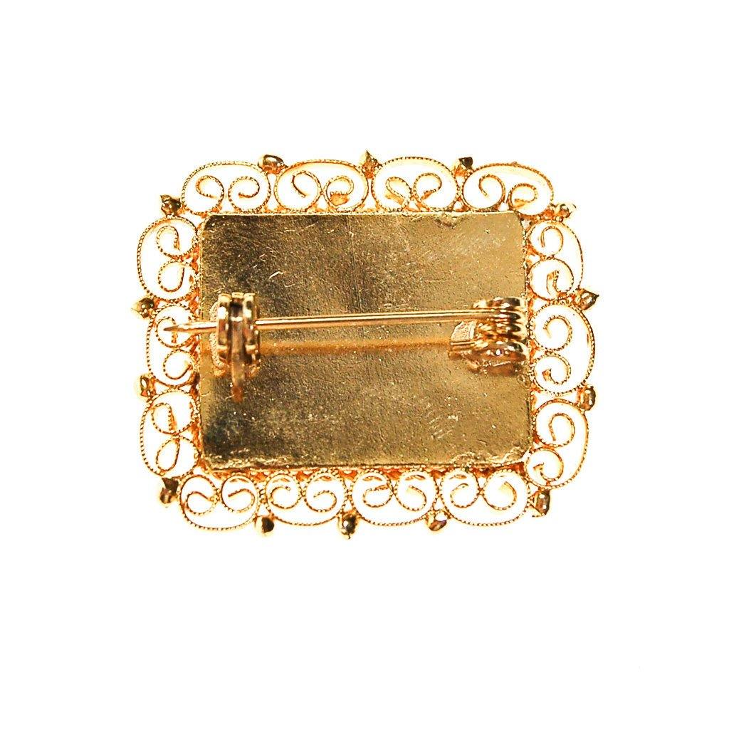 Petite Micro Mosaic Floral Brooch by Italian Mosaic - Vintage Meet Modern Vintage Jewelry - Chicago, Illinois - #oldhollywoodglamour #vintagemeetmodern #designervintage #jewelrybox #antiquejewelry #vintagejewelry