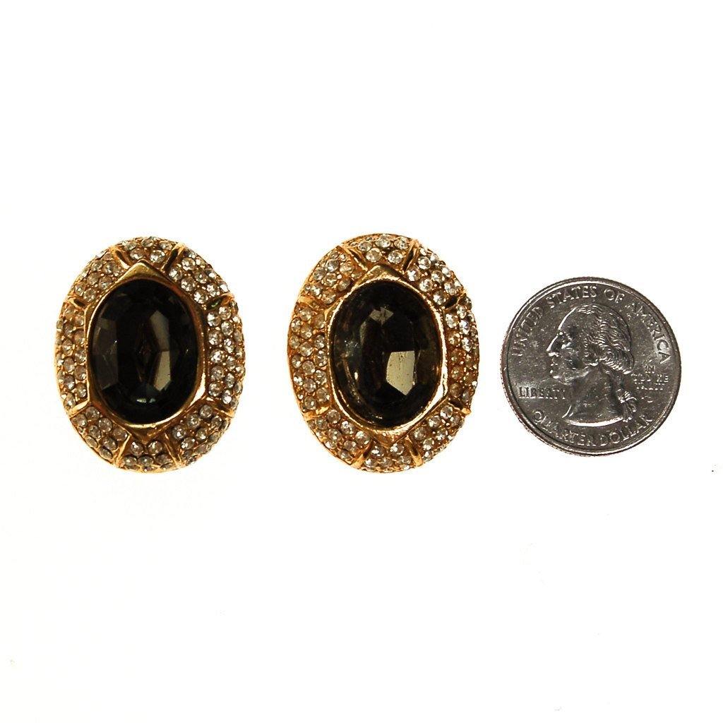 Vintage Ciner Smoke Crystal and Diamante Rhinestone Earrings by Ciner - Vintage Meet Modern Vintage Jewelry - Chicago, Illinois - #oldhollywoodglamour #vintagemeetmodern #designervintage #jewelrybox #antiquejewelry #vintagejewelry