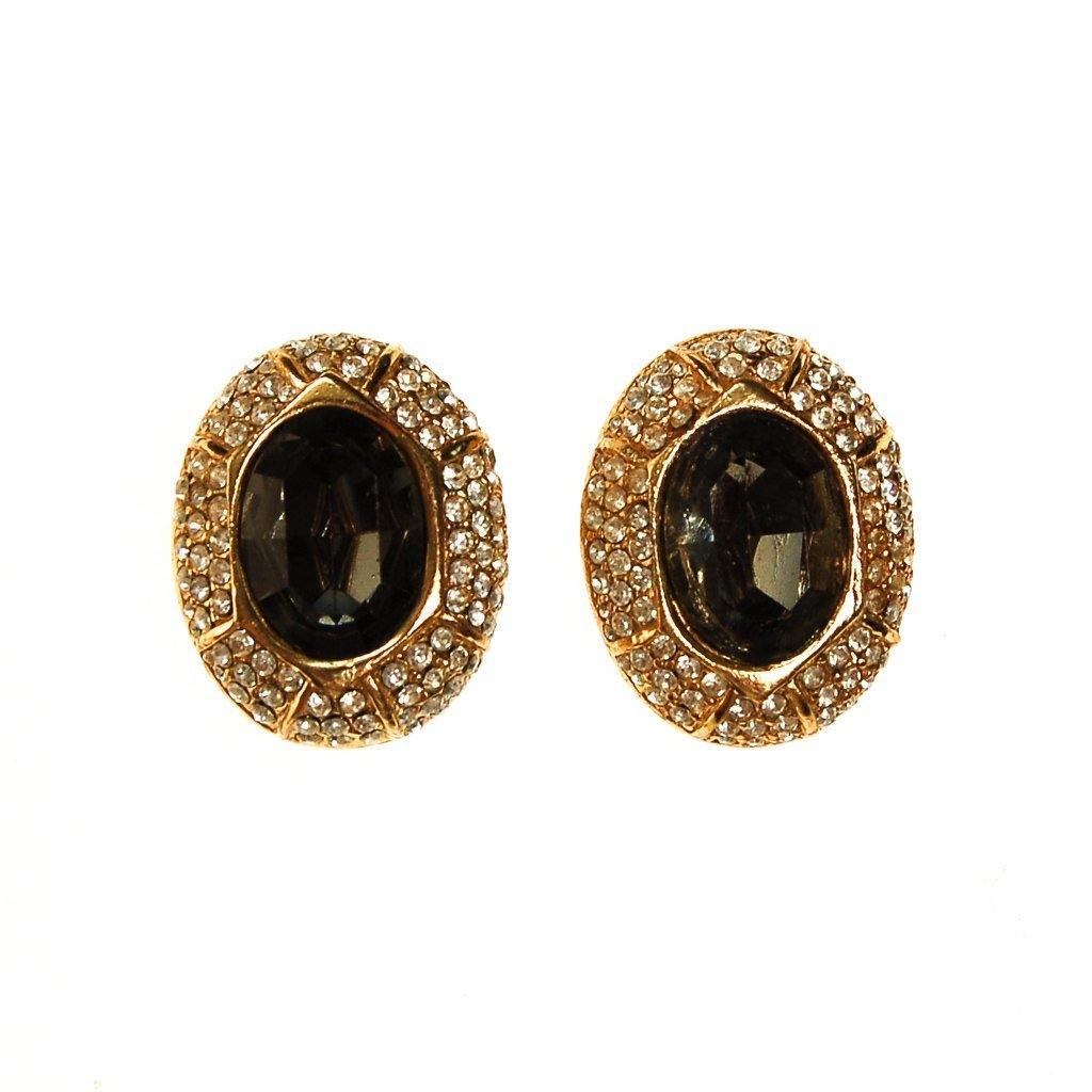 Vintage Ciner Smoke Crystal and Diamante Rhinestone Earrings by Ciner - Vintage Meet Modern Vintage Jewelry - Chicago, Illinois - #oldhollywoodglamour #vintagemeetmodern #designervintage #jewelrybox #antiquejewelry #vintagejewelry