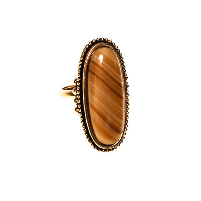 Natural Earth Tone Agate Statement Ring by Avon - Vintage Meet Modern Vintage Jewelry - Chicago, Illinois - #oldhollywoodglamour #vintagemeetmodern #designervintage #jewelrybox #antiquejewelry #vintagejewelry