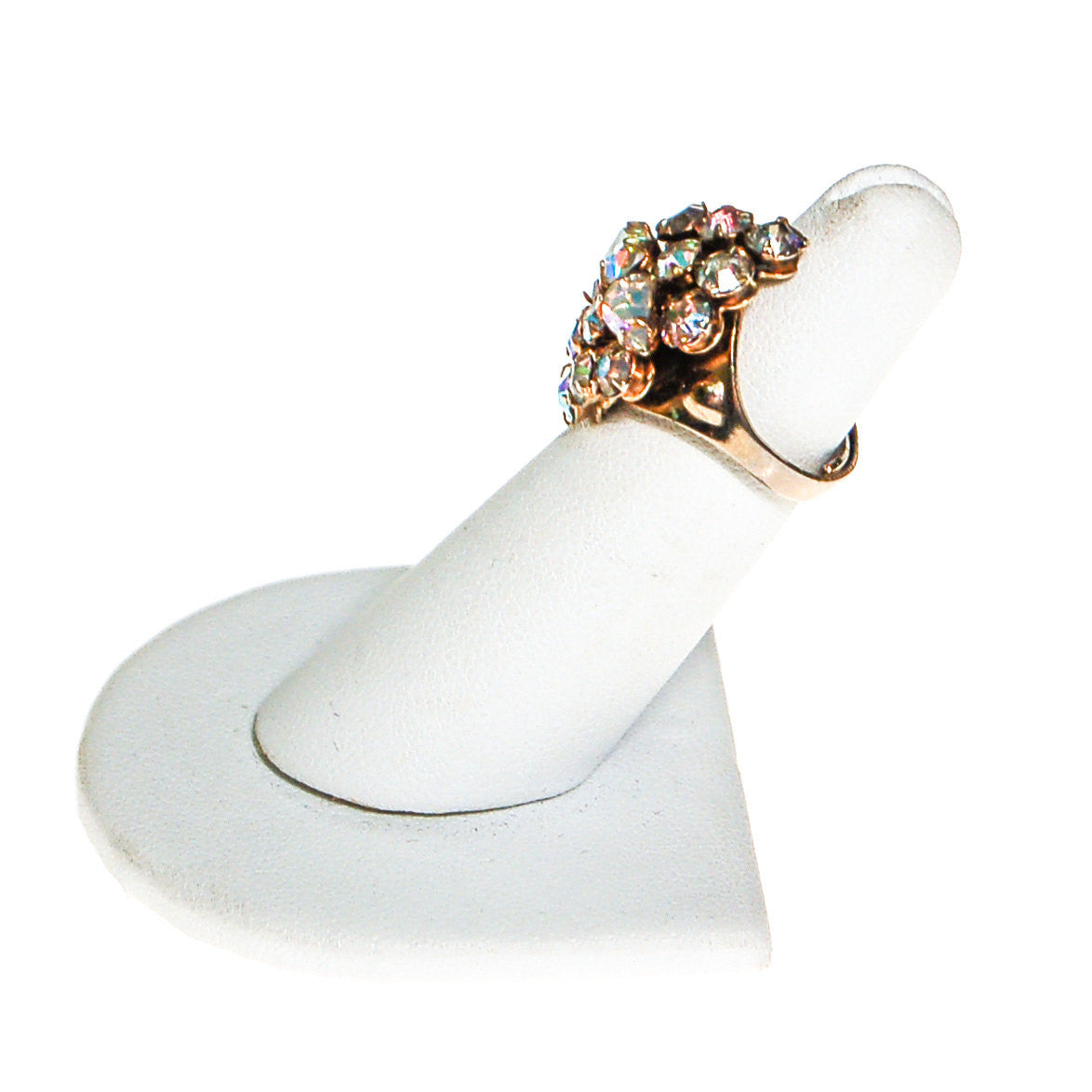 Aurora Borealis Rhinestone Cluster Cocktail Ring by Unsigned Beauty - Vintage Meet Modern Vintage Jewelry - Chicago, Illinois - #oldhollywoodglamour #vintagemeetmodern #designervintage #jewelrybox #antiquejewelry #vintagejewelry