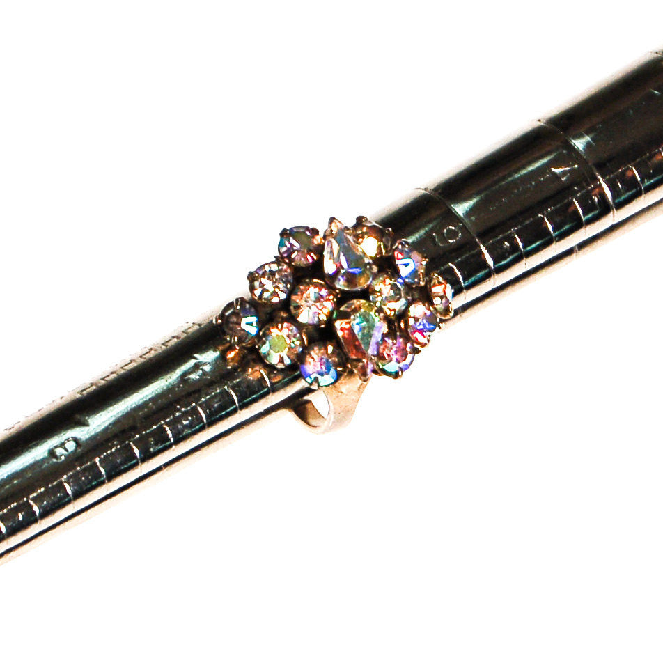 Aurora Borealis Rhinestone Cluster Cocktail Ring by Unsigned Beauty - Vintage Meet Modern Vintage Jewelry - Chicago, Illinois - #oldhollywoodglamour #vintagemeetmodern #designervintage #jewelrybox #antiquejewelry #vintagejewelry