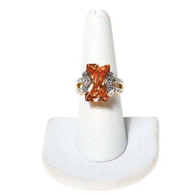 Real Collectibles by Adrienne Art Deco Inspired Citrine CZ Ring by Real Collectibles by Adrienne - Vintage Meet Modern Vintage Jewelry - Chicago, Illinois - #oldhollywoodglamour #vintagemeetmodern #designervintage #jewelrybox #antiquejewelry #vintagejewelry