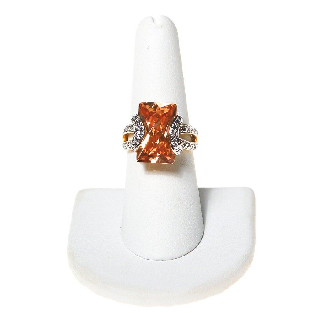 Real Collectibles by Adrienne Art Deco Inspired Citrine CZ Ring