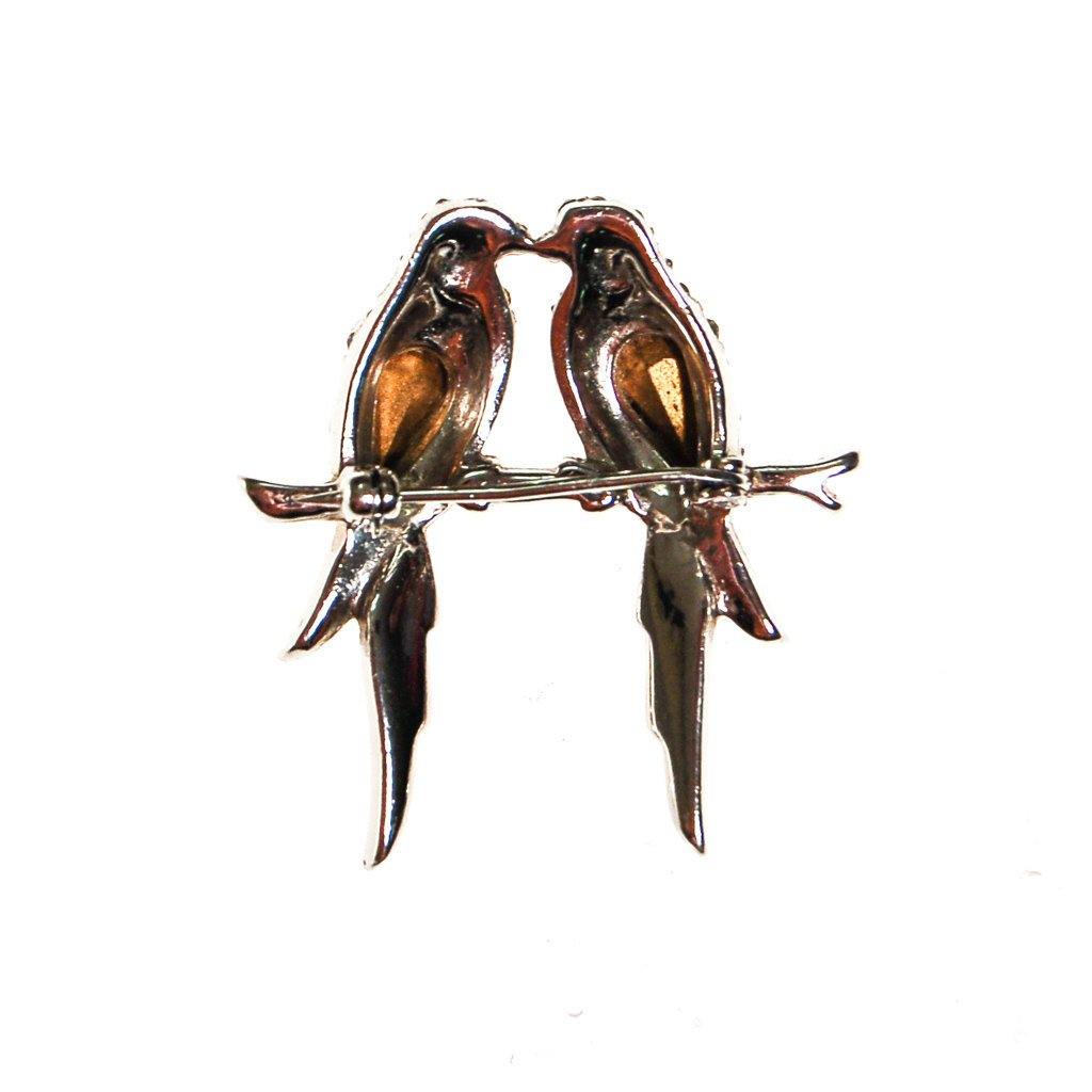 Rhinestone Love Bird Brooch by Unsigned Beauty - Vintage Meet Modern Vintage Jewelry - Chicago, Illinois - #oldhollywoodglamour #vintagemeetmodern #designervintage #jewelrybox #antiquejewelry #vintagejewelry