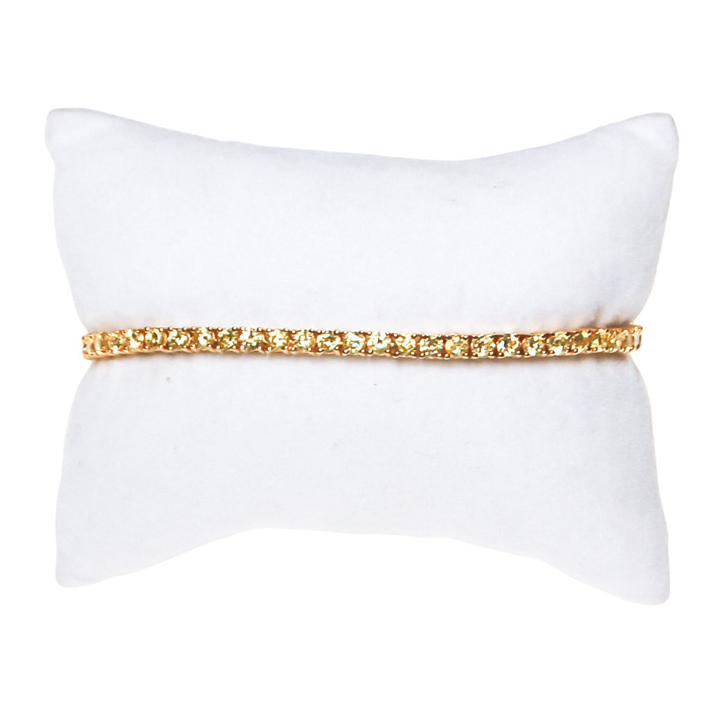 Yellow Diamond Diamonique CZ Tennis Bracelet by Unsigned Beauty - Vintage Meet Modern Vintage Jewelry - Chicago, Illinois - #oldhollywoodglamour #vintagemeetmodern #designervintage #jewelrybox #antiquejewelry #vintagejewelry