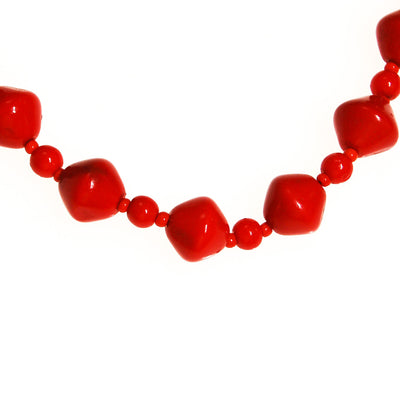 Cherry Red Glass Bead Necklace Made in West Germany by West Germany - Vintage Meet Modern Vintage Jewelry - Chicago, Illinois - #oldhollywoodglamour #vintagemeetmodern #designervintage #jewelrybox #antiquejewelry #vintagejewelry