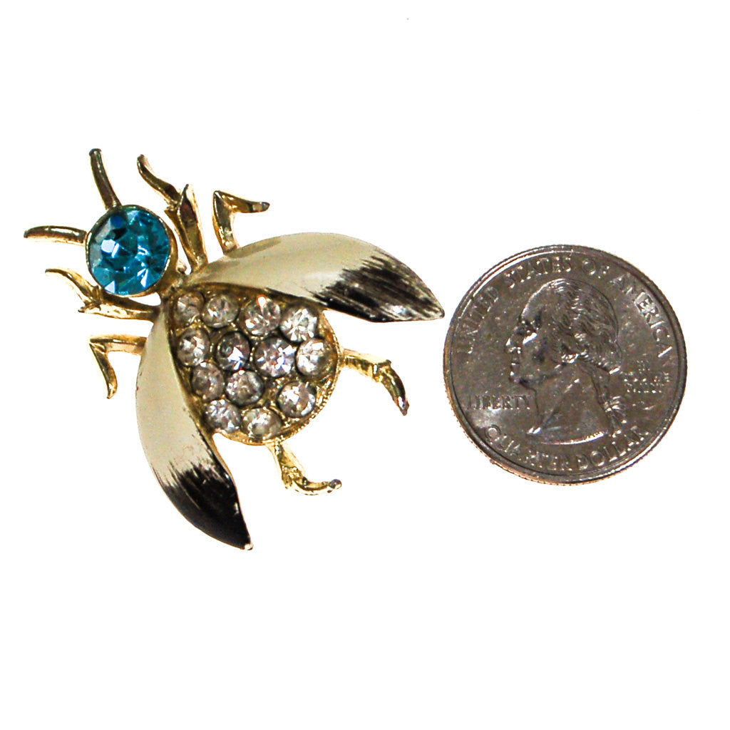 Rhinestone Bumble Bee Brooch by Unsigned Beauty - Vintage Meet Modern Vintage Jewelry - Chicago, Illinois - #oldhollywoodglamour #vintagemeetmodern #designervintage #jewelrybox #antiquejewelry #vintagejewelry
