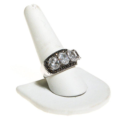 CZ and Marcasite Band Ring by 1980s - Vintage Meet Modern Vintage Jewelry - Chicago, Illinois - #oldhollywoodglamour #vintagemeetmodern #designervintage #jewelrybox #antiquejewelry #vintagejewelry