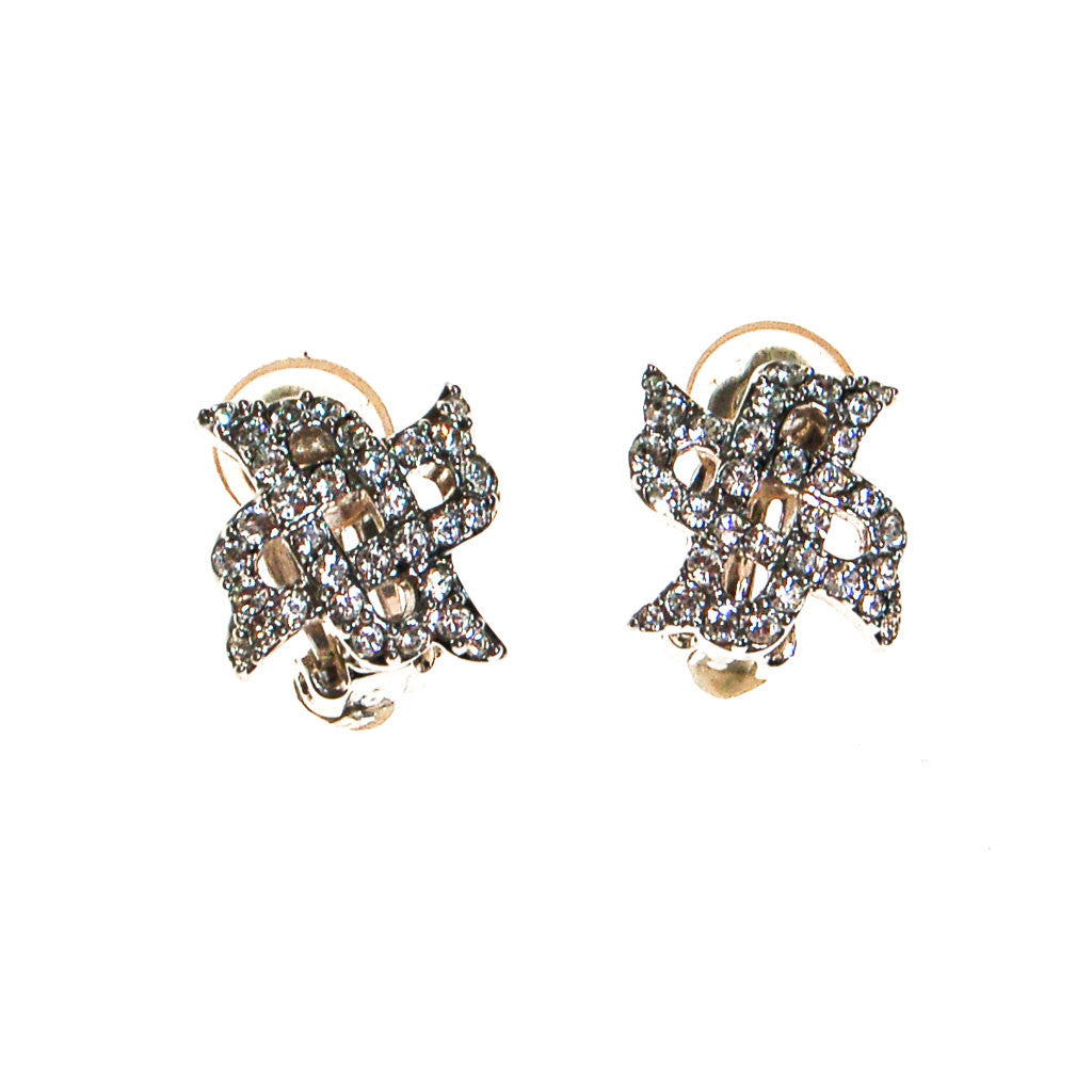 Swarovski Rhinestone X Earrings by Swarovski - Vintage Meet Modern Vintage Jewelry - Chicago, Illinois - #oldhollywoodglamour #vintagemeetmodern #designervintage #jewelrybox #antiquejewelry #vintagejewelry