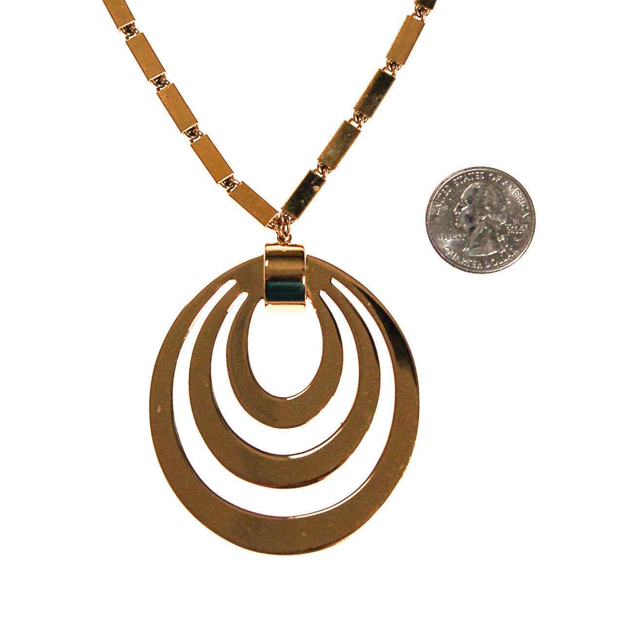 Monet Mad for Mod Bold Gold Statement Necklace by Monet - Vintage Meet Modern Vintage Jewelry - Chicago, Illinois - #oldhollywoodglamour #vintagemeetmodern #designervintage #jewelrybox #antiquejewelry #vintagejewelry