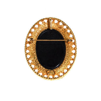 Black Glass Mirror Cameo Style Brooch Pendant by Celebrity NY by Celebrity NY - Vintage Meet Modern Vintage Jewelry - Chicago, Illinois - #oldhollywoodglamour #vintagemeetmodern #designervintage #jewelrybox #antiquejewelry #vintagejewelry