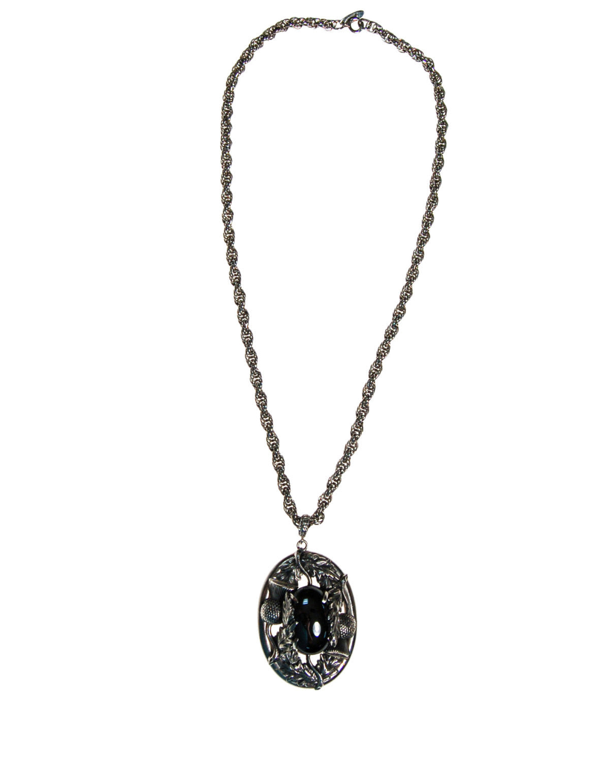 Whiting and Davis Hematite Pendant Statement Necklace by Whiting and Davis - Vintage Meet Modern Vintage Jewelry - Chicago, Illinois - #oldhollywoodglamour #vintagemeetmodern #designervintage #jewelrybox #antiquejewelry #vintagejewelry