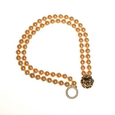 KJL for Avon Lions Head and Pearl Necklace by Kenneth Jay Lane - Vintage Meet Modern Vintage Jewelry - Chicago, Illinois - #oldhollywoodglamour #vintagemeetmodern #designervintage #jewelrybox #antiquejewelry #vintagejewelry