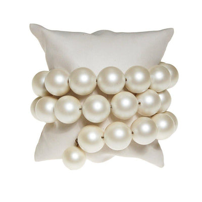 White Pearl Triple Coiled Bracelet by Pearl - Vintage Meet Modern Vintage Jewelry - Chicago, Illinois - #oldhollywoodglamour #vintagemeetmodern #designervintage #jewelrybox #antiquejewelry #vintagejewelry