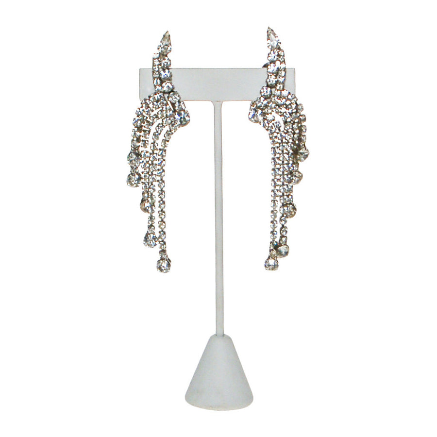 Waterfall Rhinestone Ear Crawlers Statement Earrings by Unsigned Beauty - Vintage Meet Modern Vintage Jewelry - Chicago, Illinois - #oldhollywoodglamour #vintagemeetmodern #designervintage #jewelrybox #antiquejewelry #vintagejewelry