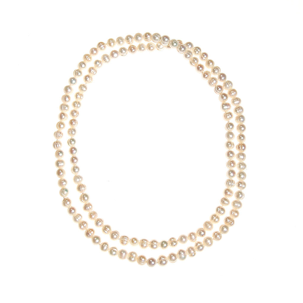 Infinity Strand White Cultured Freshwater Pearl Necklace by Freshwater Pearls - Vintage Meet Modern Vintage Jewelry - Chicago, Illinois - #oldhollywoodglamour #vintagemeetmodern #designervintage #jewelrybox #antiquejewelry #vintagejewelry