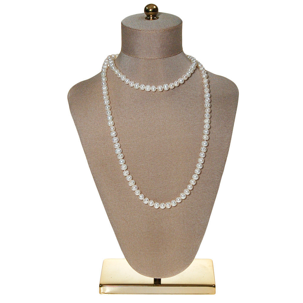 Infinity Strand White Cultured Freshwater Pearl Necklace by Freshwater Pearls - Vintage Meet Modern Vintage Jewelry - Chicago, Illinois - #oldhollywoodglamour #vintagemeetmodern #designervintage #jewelrybox #antiquejewelry #vintagejewelry
