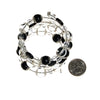 Black and Clear Glass Beaded Coil Bracelet by Unsigned Beauty - Vintage Meet Modern Vintage Jewelry - Chicago, Illinois - #oldhollywoodglamour #vintagemeetmodern #designervintage #jewelrybox #antiquejewelry #vintagejewelry