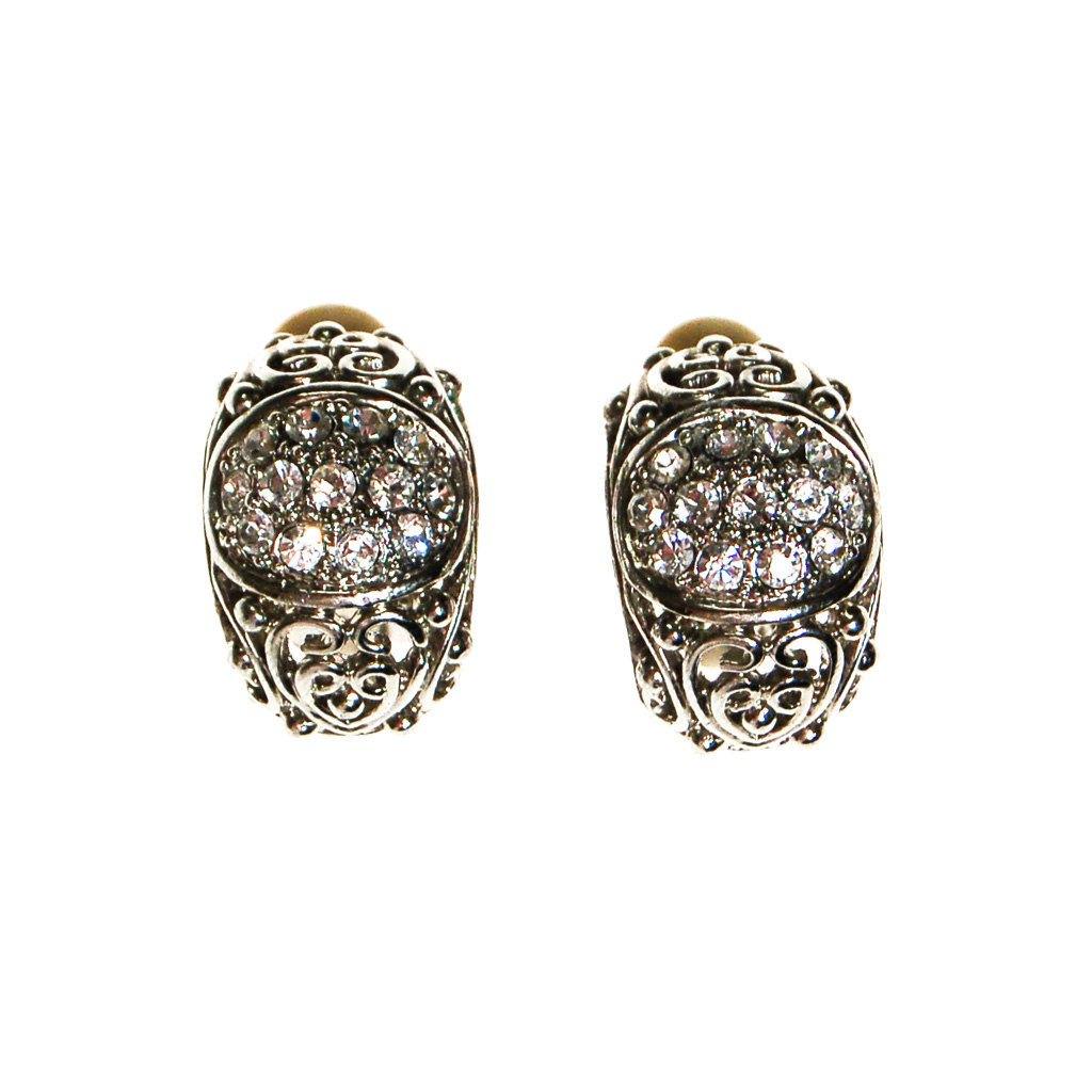 Rhinestone Filigree Hoop Earrings by Unsigned Beauty - Vintage Meet Modern Vintage Jewelry - Chicago, Illinois - #oldhollywoodglamour #vintagemeetmodern #designervintage #jewelrybox #antiquejewelry #vintagejewelry