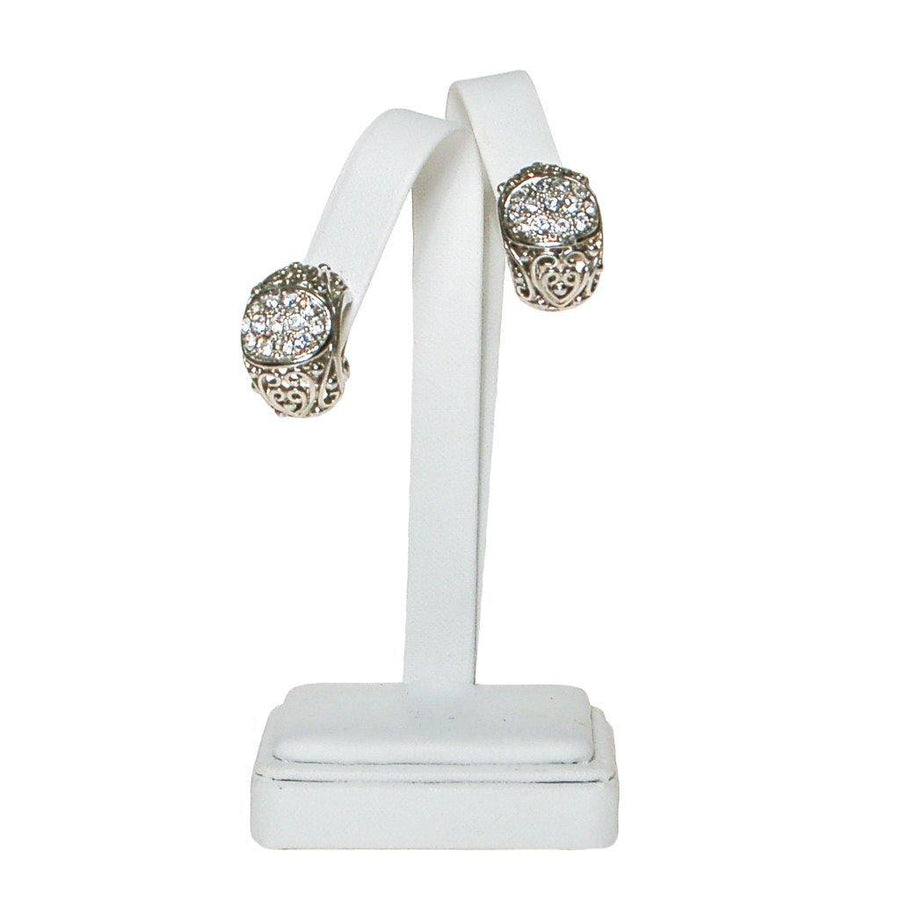 Rhinestone Filigree Hoop Earrings by Unsigned Beauty - Vintage Meet Modern Vintage Jewelry - Chicago, Illinois - #oldhollywoodglamour #vintagemeetmodern #designervintage #jewelrybox #antiquejewelry #vintagejewelry