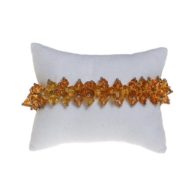 Amber Crystal Bracelet, 1980s, Artisan Made, Handmade, Faceted Crystal, Boho, Bohemian Chic by Artisan - Vintage Meet Modern Vintage Jewelry - Chicago, Illinois - #oldhollywoodglamour #vintagemeetmodern #designervintage #jewelrybox #antiquejewelry #vintagejewelry