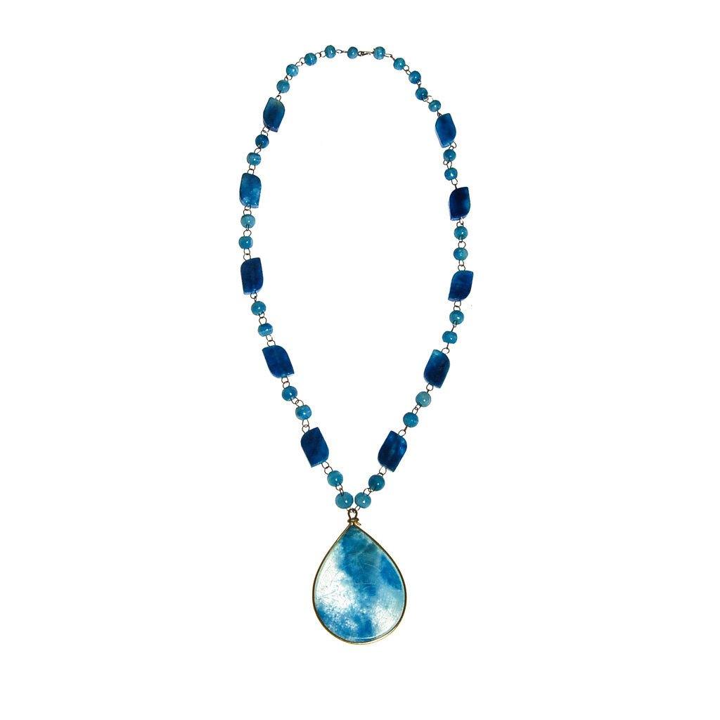Bohemian Chic Turquoise Agate Sun Goddess Necklace by Unsigned Beauty - Vintage Meet Modern Vintage Jewelry - Chicago, Illinois - #oldhollywoodglamour #vintagemeetmodern #designervintage #jewelrybox #antiquejewelry #vintagejewelry