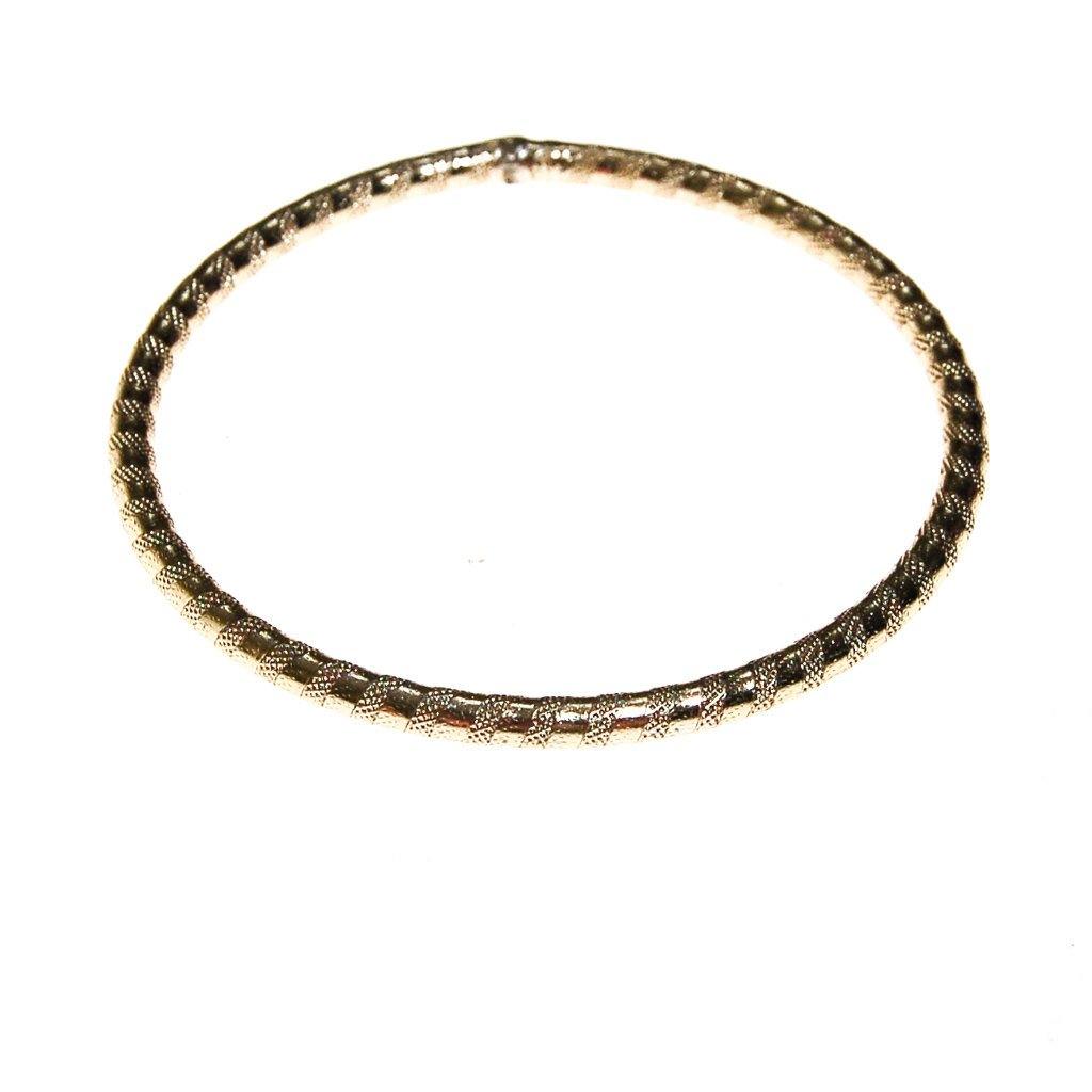 Silver Etched Bangle Bracelet