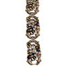 Rhinestone Flower Pot Metal Bracelet, 1940s, Blue, Red, Silver by Patent Pending - Vintage Meet Modern Vintage Jewelry - Chicago, Illinois - #oldhollywoodglamour #vintagemeetmodern #designervintage #jewelrybox #antiquejewelry #vintagejewelry