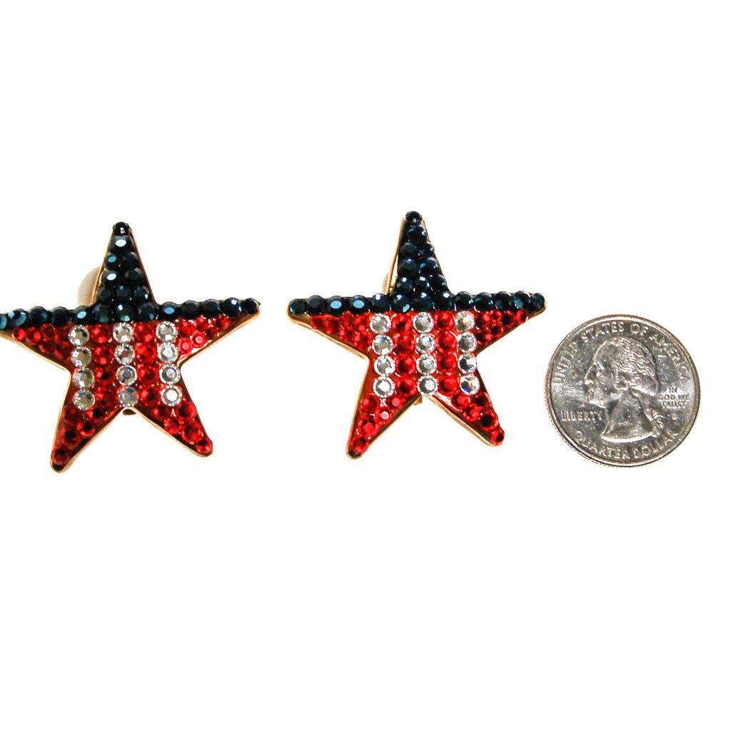 Red, White and Blue Rhinestone Star Earrings by Unsigned Beauties - Vintage Meet Modern Vintage Jewelry - Chicago, Illinois - #oldhollywoodglamour #vintagemeetmodern #designervintage #jewelrybox #antiquejewelry #vintagejewelry