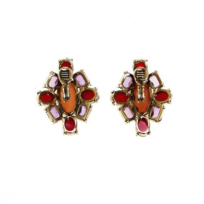 Monet Amethyst, Garnet, and Smokey Topaz Crystal Earrings by Monet - Vintage Meet Modern Vintage Jewelry - Chicago, Illinois - #oldhollywoodglamour #vintagemeetmodern #designervintage #jewelrybox #antiquejewelry #vintagejewelry
