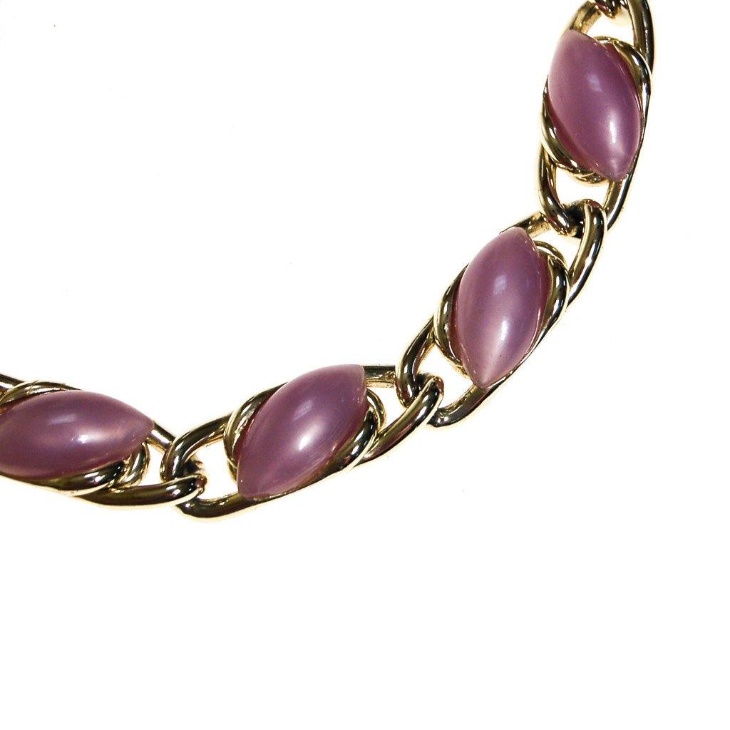 Lavender Moonglow Thermoset Necklace by Unsigned Beauty - Vintage Meet Modern Vintage Jewelry - Chicago, Illinois - #oldhollywoodglamour #vintagemeetmodern #designervintage #jewelrybox #antiquejewelry #vintagejewelry