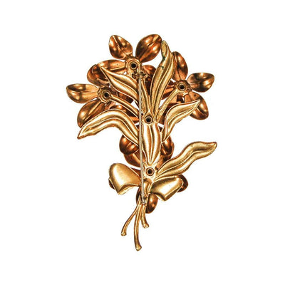 Gilt Gold Bouquet of Flowers Brooch by Unsigned Beauty - Vintage Meet Modern Vintage Jewelry - Chicago, Illinois - #oldhollywoodglamour #vintagemeetmodern #designervintage #jewelrybox #antiquejewelry #vintagejewelry