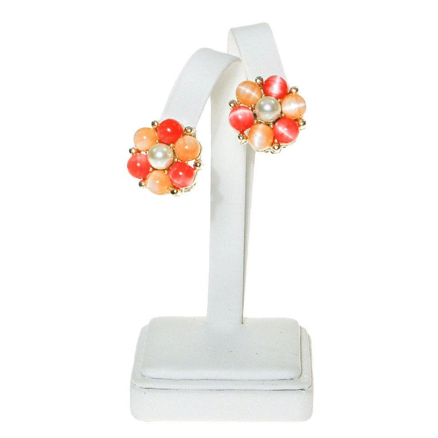 Lisner Peachy Moonglow Beaded Earrings by Lisner - Vintage Meet Modern Vintage Jewelry - Chicago, Illinois - #oldhollywoodglamour #vintagemeetmodern #designervintage #jewelrybox #antiquejewelry #vintagejewelry