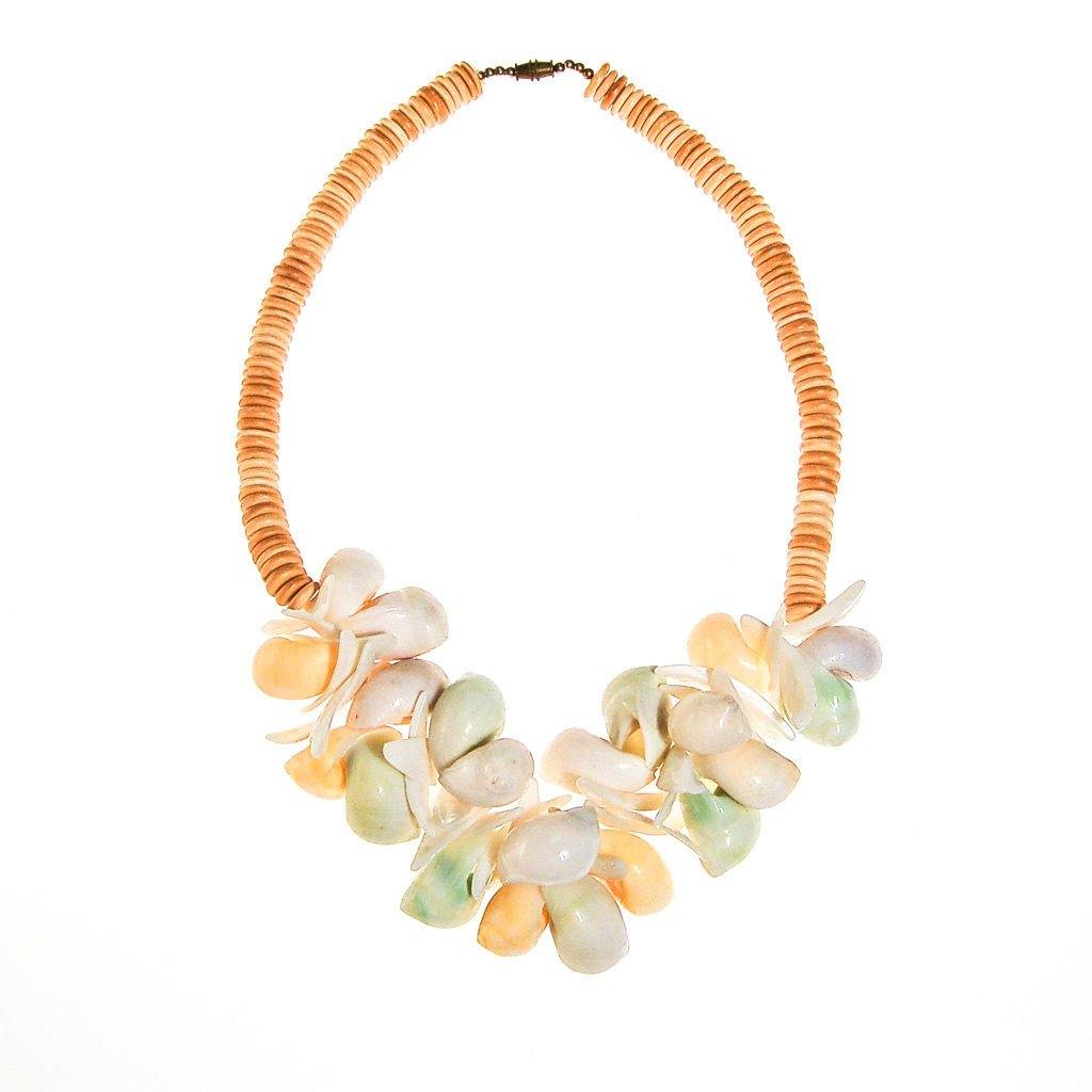 Pastel Shells Statement Necklace by Unsigned Beauty - Vintage Meet Modern Vintage Jewelry - Chicago, Illinois - #oldhollywoodglamour #vintagemeetmodern #designervintage #jewelrybox #antiquejewelry #vintagejewelry