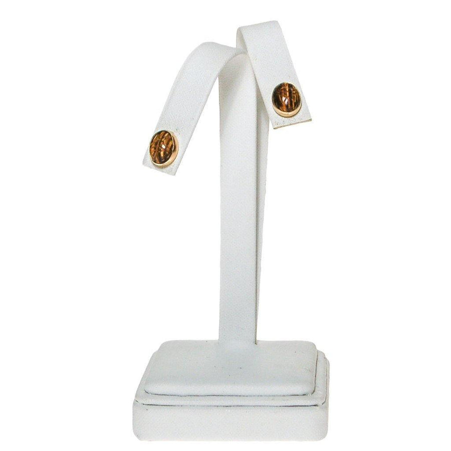 Tigers Eye Scarab Stud Earrings by 1970's - Vintage Meet Modern Vintage Jewelry - Chicago, Illinois - #oldhollywoodglamour #vintagemeetmodern #designervintage #jewelrybox #antiquejewelry #vintagejewelry