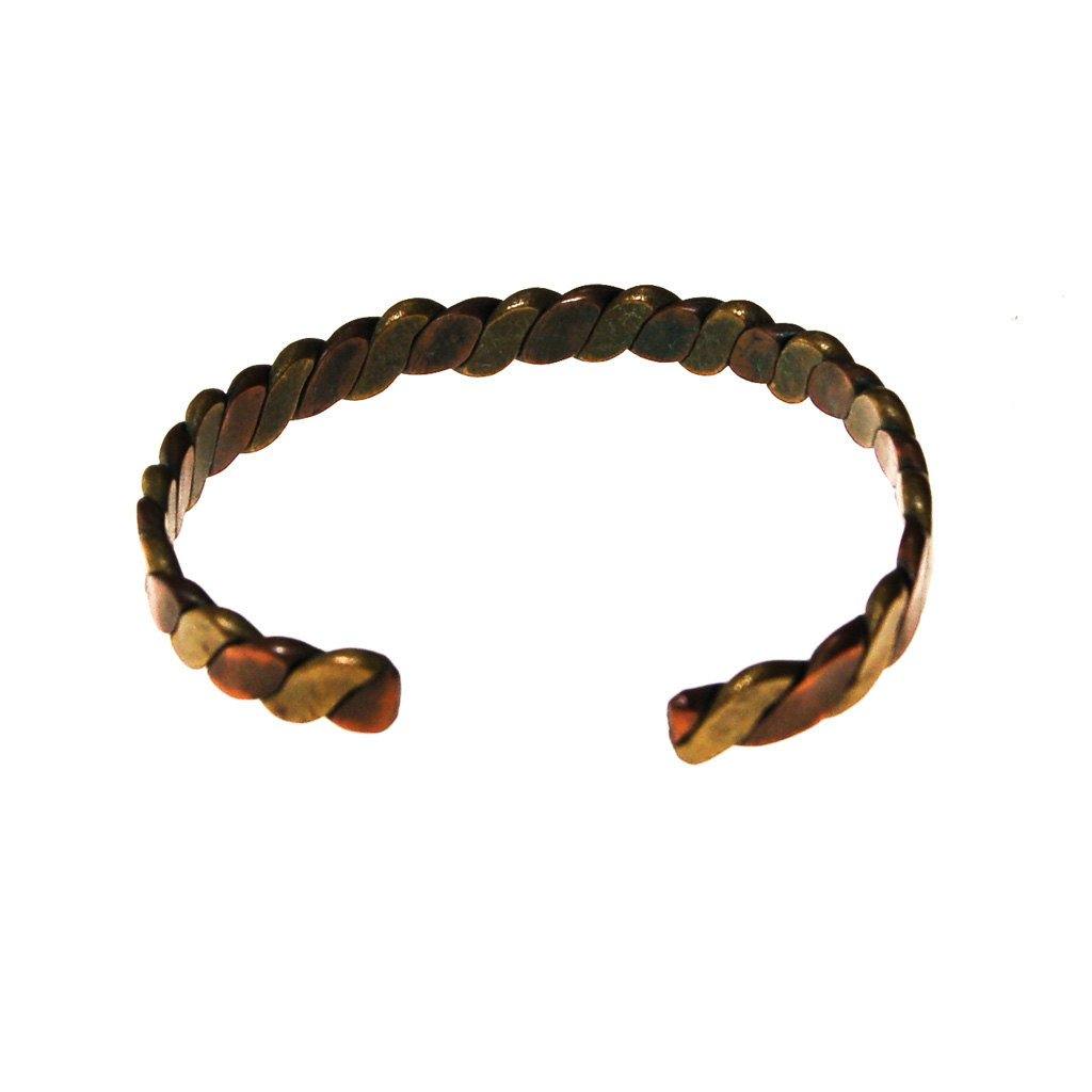 Braided Copper and Brass Cuff Bracelet by 1970s - Vintage Meet Modern Vintage Jewelry - Chicago, Illinois - #oldhollywoodglamour #vintagemeetmodern #designervintage #jewelrybox #antiquejewelry #vintagejewelry
