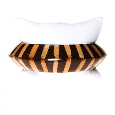 KJL Brown Lucite with Wood Bangle Bracelet by Kenneth Lane - Vintage Meet Modern Vintage Jewelry - Chicago, Illinois - #oldhollywoodglamour #vintagemeetmodern #designervintage #jewelrybox #antiquejewelry #vintagejewelry