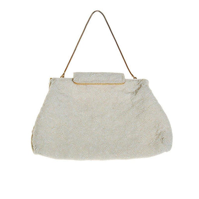Pearl White Hand-beaded Vintage Clutch by Made in Japan - Vintage Meet Modern Vintage Jewelry - Chicago, Illinois - #oldhollywoodglamour #vintagemeetmodern #designervintage #jewelrybox #antiquejewelry #vintagejewelry