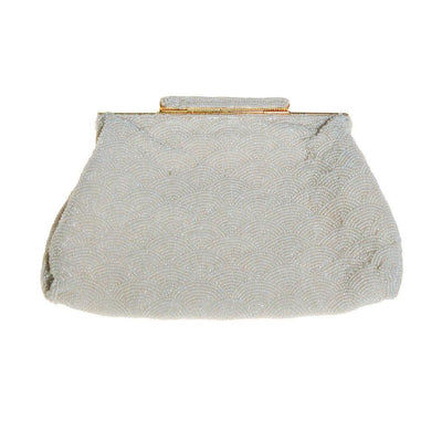Pearl White Hand-beaded Vintage Clutch by Made in Japan - Vintage Meet Modern Vintage Jewelry - Chicago, Illinois - #oldhollywoodglamour #vintagemeetmodern #designervintage #jewelrybox #antiquejewelry #vintagejewelry