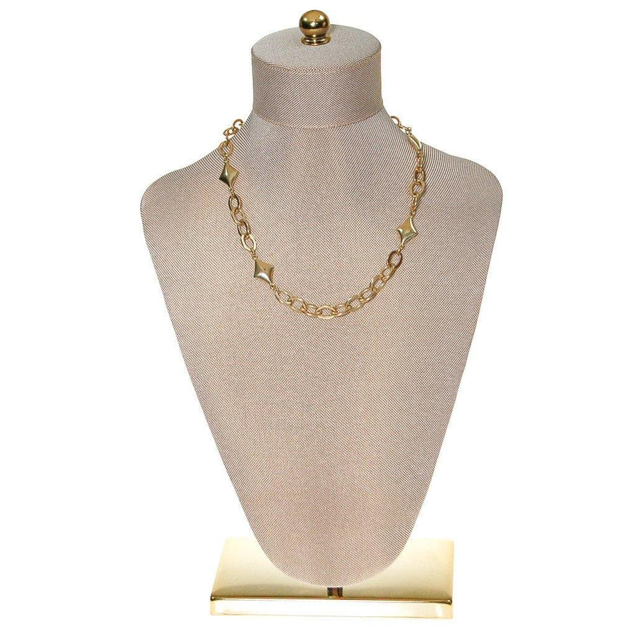 Gold Chain and Diamond Link Necklace by 1970s - Vintage Meet Modern Vintage Jewelry - Chicago, Illinois - #oldhollywoodglamour #vintagemeetmodern #designervintage #jewelrybox #antiquejewelry #vintagejewelry