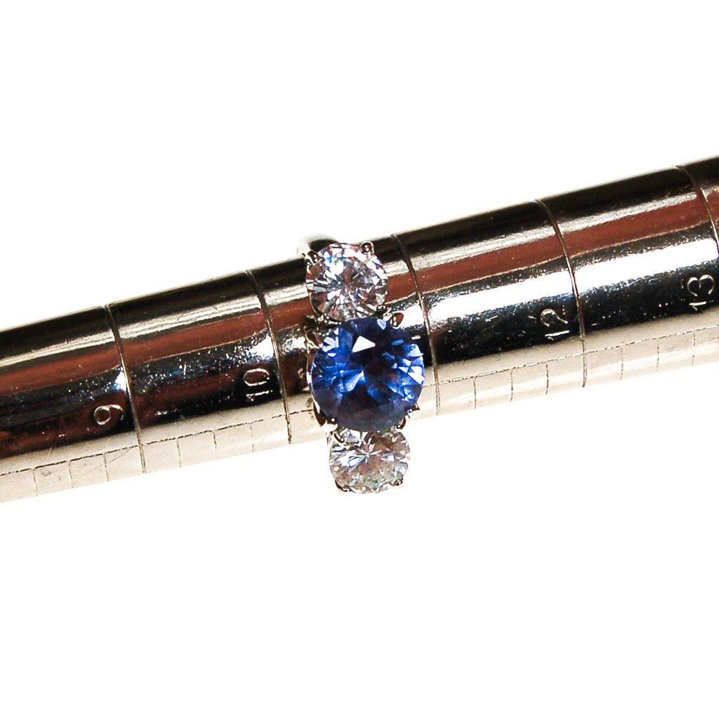 Three Stone Ring, CZ, Blue Topaz, Silver Tone, Wedding, Bridal, Anniversary, Engagement Ring by 1980s - Vintage Meet Modern Vintage Jewelry - Chicago, Illinois - #oldhollywoodglamour #vintagemeetmodern #designervintage #jewelrybox #antiquejewelry #vintagejewelry