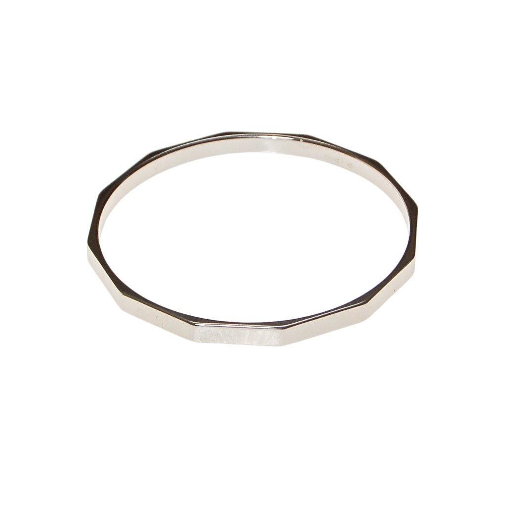 Monet Squared Edge Silver Bangle Bracelet by Monet - Vintage Meet Modern Vintage Jewelry - Chicago, Illinois - #oldhollywoodglamour #vintagemeetmodern #designervintage #jewelrybox #antiquejewelry #vintagejewelry