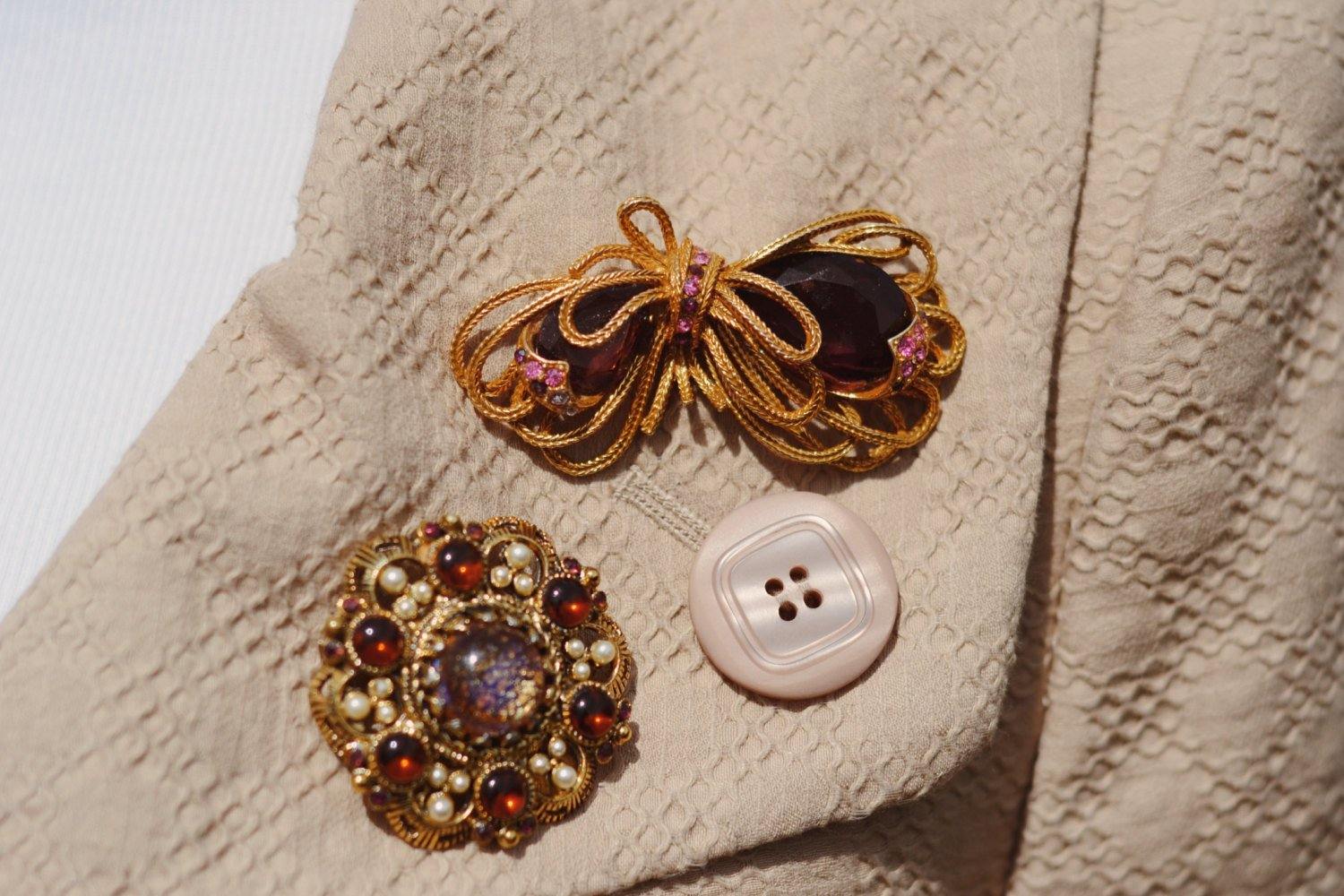 Weiss Fire Opal Dragons Breath Seed Pearl and Amethyst Rhinestone Brooch by Weiss - Vintage Meet Modern Vintage Jewelry - Chicago, Illinois - #oldhollywoodglamour #vintagemeetmodern #designervintage #jewelrybox #antiquejewelry #vintagejewelry