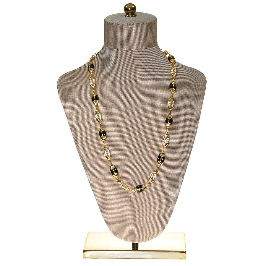 Swarovski Black, Gold, Clear, Crystal Necklace by Swarovski - Vintage Meet Modern Vintage Jewelry - Chicago, Illinois - #oldhollywoodglamour #vintagemeetmodern #designervintage #jewelrybox #antiquejewelry #vintagejewelry