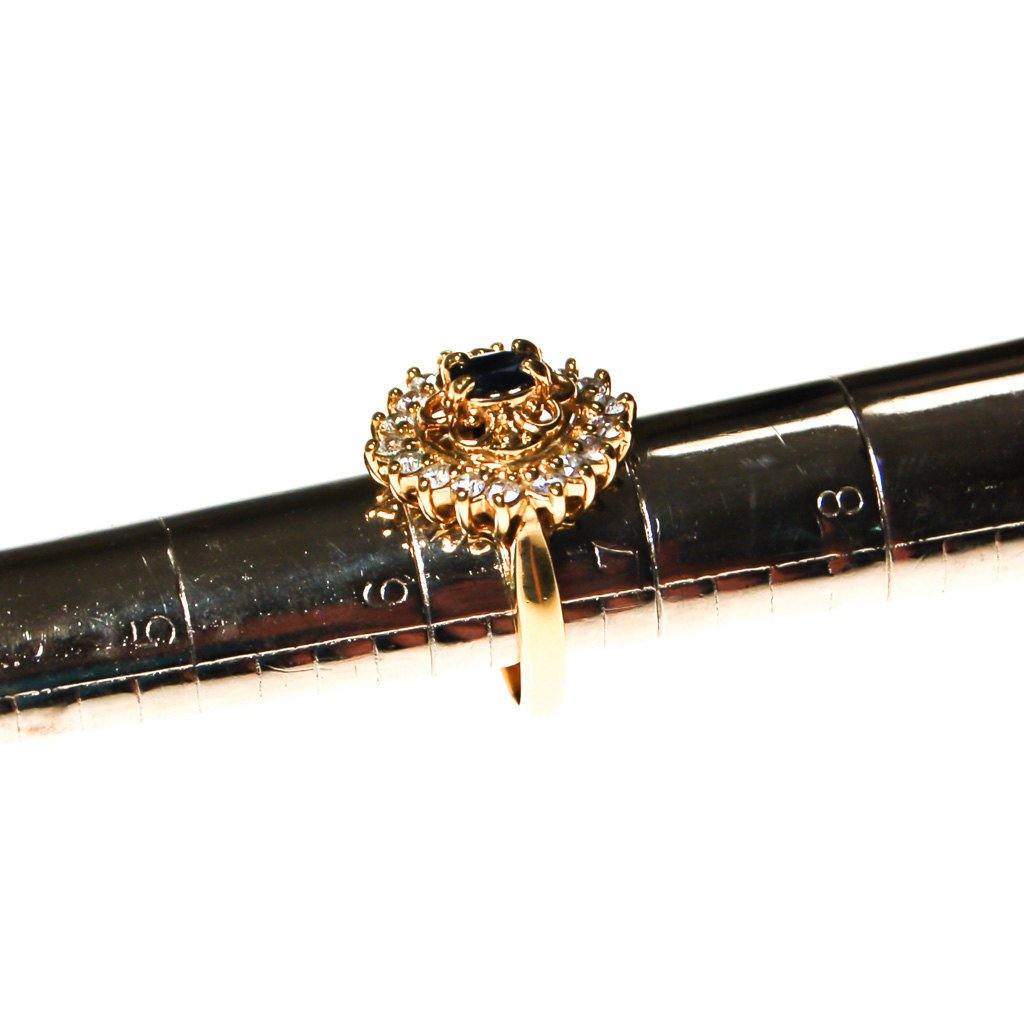 Sapphire and Cubic Zirconia Statement Ring by Gold over Sterling with Sapphire - Vintage Meet Modern Vintage Jewelry - Chicago, Illinois - #oldhollywoodglamour #vintagemeetmodern #designervintage #jewelrybox #antiquejewelry #vintagejewelry