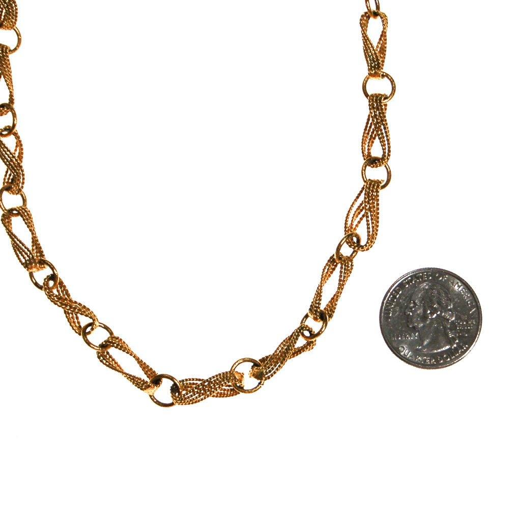Crown Trifari Figure 8 Twisted Link Gold Necklace by Crown Trifari - Vintage Meet Modern Vintage Jewelry - Chicago, Illinois - #oldhollywoodglamour #vintagemeetmodern #designervintage #jewelrybox #antiquejewelry #vintagejewelry