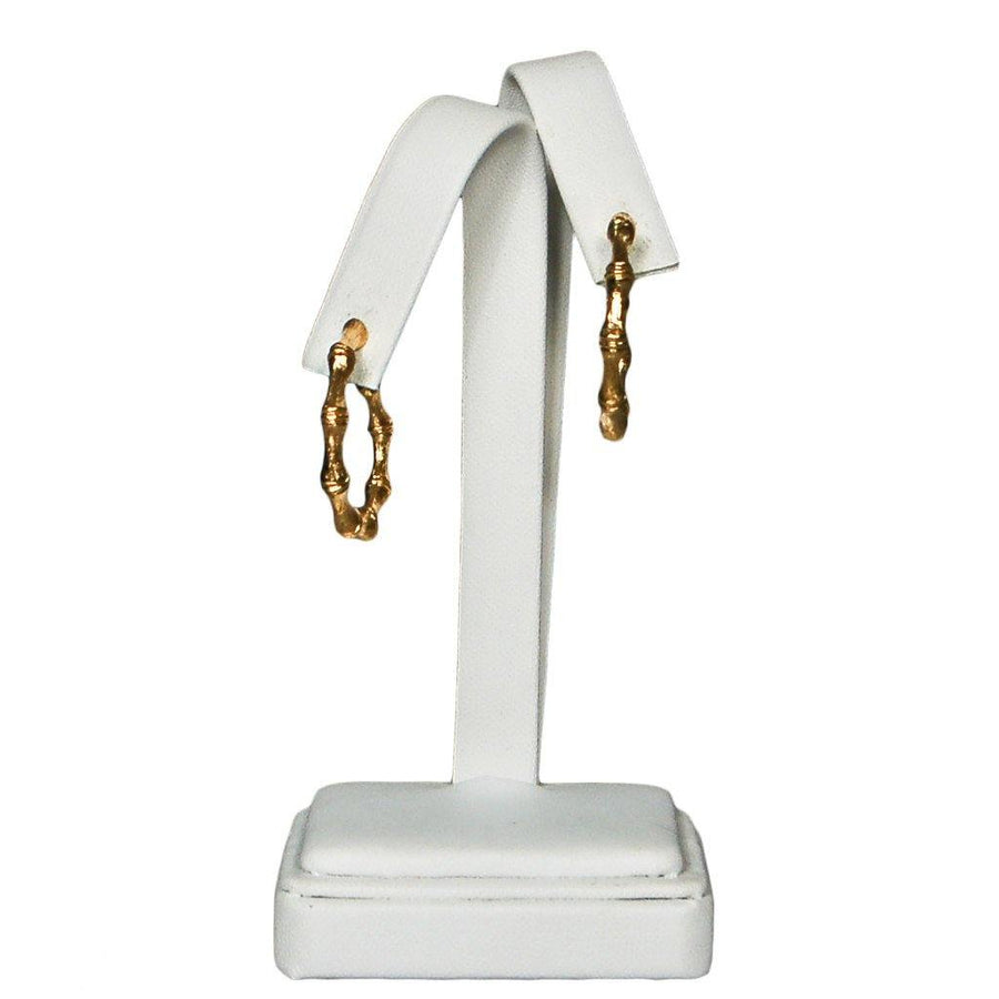 Gold Bamboo Hoop Earrings by Unsigned Beauty - Vintage Meet Modern Vintage Jewelry - Chicago, Illinois - #oldhollywoodglamour #vintagemeetmodern #designervintage #jewelrybox #antiquejewelry #vintagejewelry