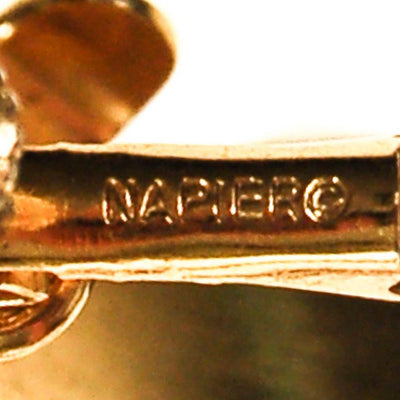Napier Gold Ribbon Hoop Earrings by Napier - Vintage Meet Modern Vintage Jewelry - Chicago, Illinois - #oldhollywoodglamour #vintagemeetmodern #designervintage #jewelrybox #antiquejewelry #vintagejewelry